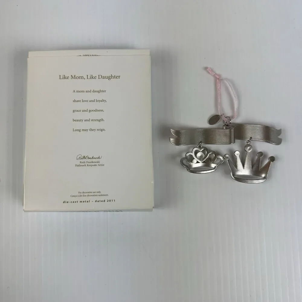 Hallmark Ornament Like Mom Like Daughter Pink Crowns Tiara